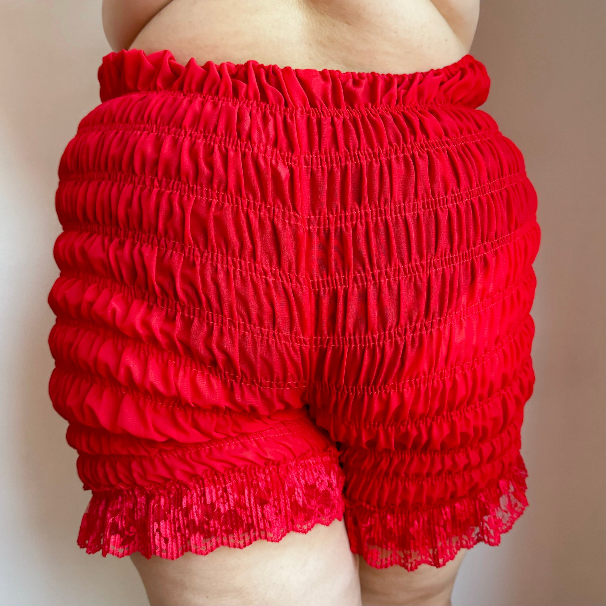 READY TO SHIP - pop of red - Naughty Bloomer Shorts